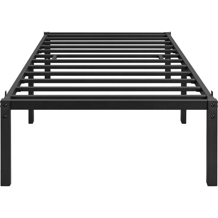 Yaheetech Bettrahmen 36cm H Metallbett mit Lattenrost, Bettgestell aus Metall, Modern Doppelbett Einzelbett Leichte Montage, Schwarz 90x200 cm