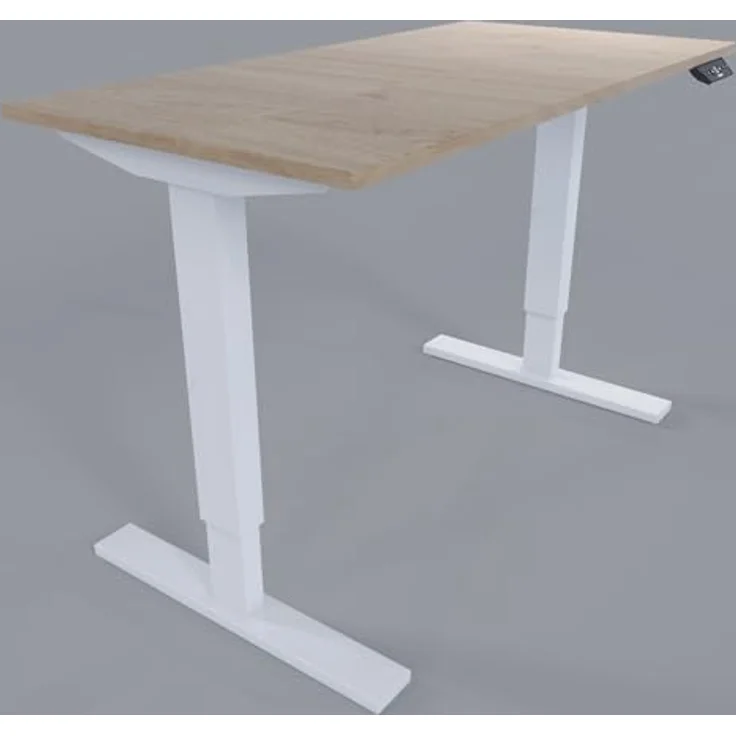 Bisley Home Tisch, Metall, Gestell 333 weiß Platte 018 Kendal Eiche, Medium – Bild 5