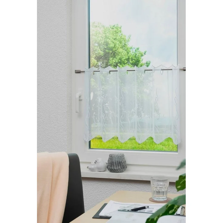 Stickereien Plauen Panneaux Lina (1 St), Stangendurchzug, halbtransparent, Voile – Bild 1