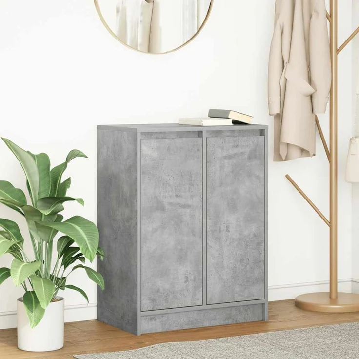 Sideboard, Kommode Betongrau 57x34x76 cm Holzwerkstoff – Bild 2