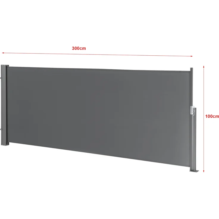 Seitenmarkise Mulhacén 100x300 cm Grau Sichtschutz pro. tec – Bild 3