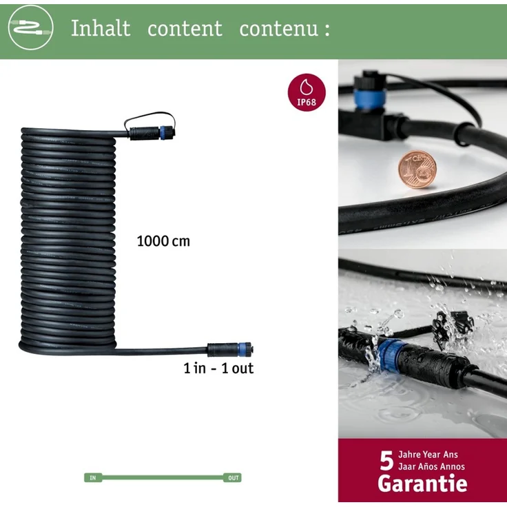 Paulmann 94277 Plug&Shine Connector IP68 10m Schwarz ein Anschluss – Bild 8
