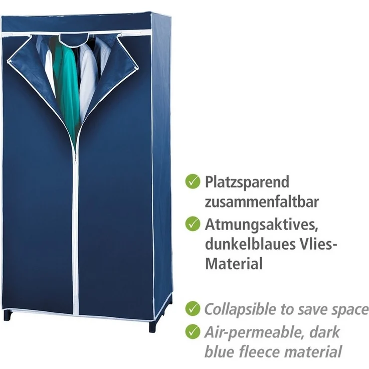 Kleiderschrank Air, mit Ablage, 75 x 160 x 50 cm, Blau - WENKO – Bild 3