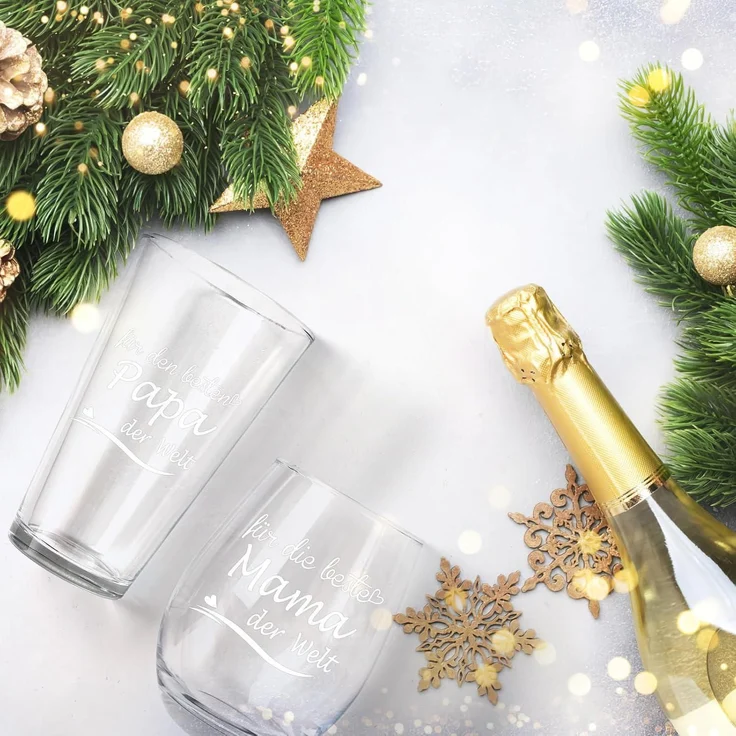 Joymaking Weinglas und Bierglas Set - Personalisiertes Geschenk Eltern Muttertag – Bild 8
