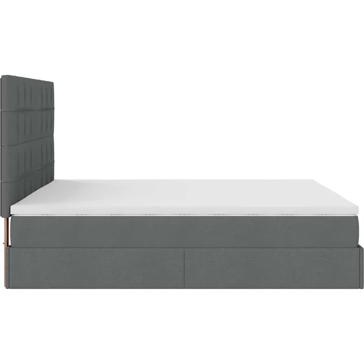vidaXL Ottoman-Bett mit Matratzen Dunkelgrau 200x200 cm Stoff 3313183 – Bild 9