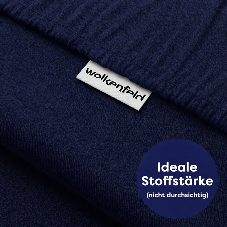 Wolkenfeld Spannbettlaken 100% Baumwolle - Superweiches Bettlaken für Matratzen von 5 bis 20cm, Jersey, Gummizug: rundum, (1 Stück), Rutschfest & Blickdicht - 90x200, 140x200, 160x200, 180x200 200x200 – Bild 3