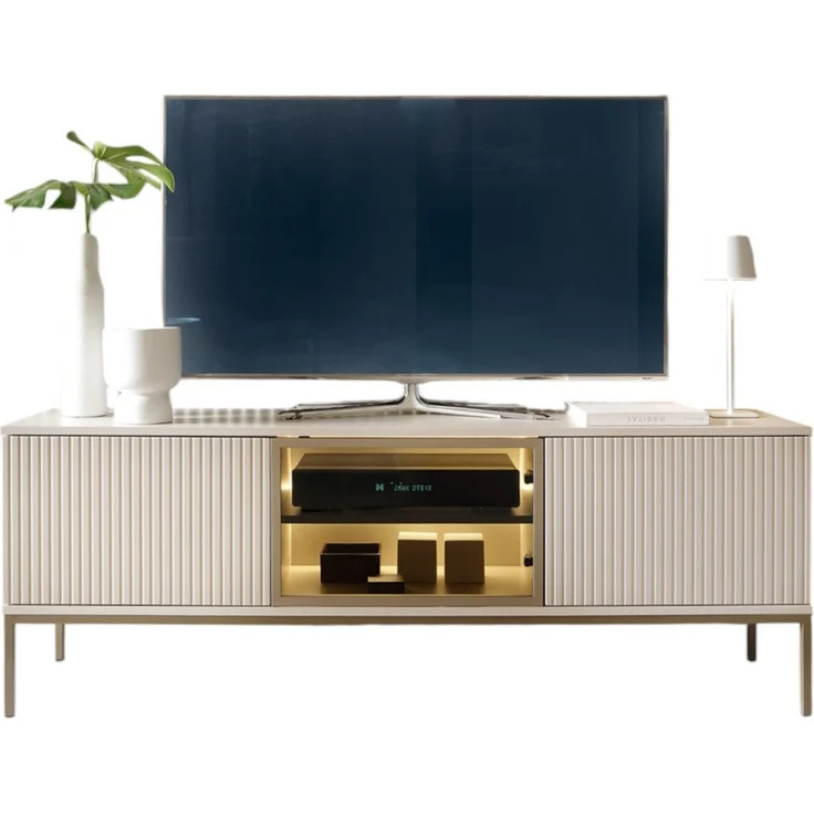 Compleo TV-Schrank LINO, TV Tisch gerifflete Front, Fernsehschrank Modern Wohnzimmer – Bild 1