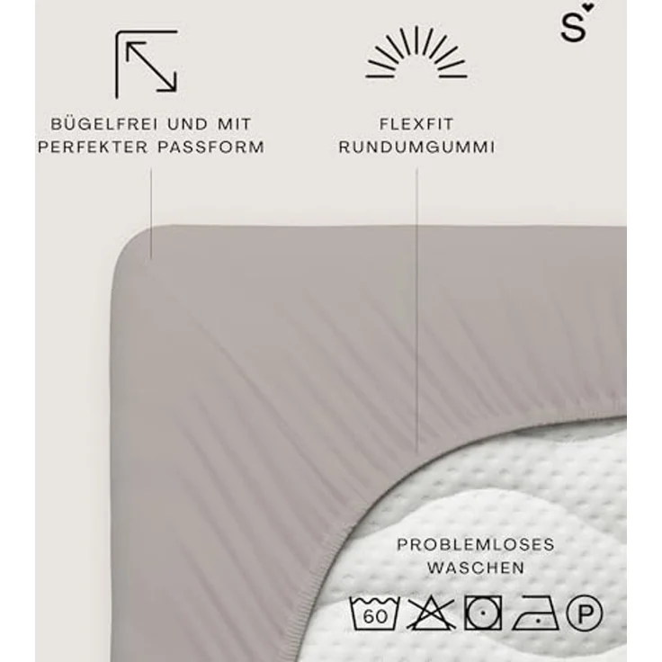 Schlafgut Mako Jersey Spannbetttuch Spannbettlaken 90x200 100x200 – Bild 3
