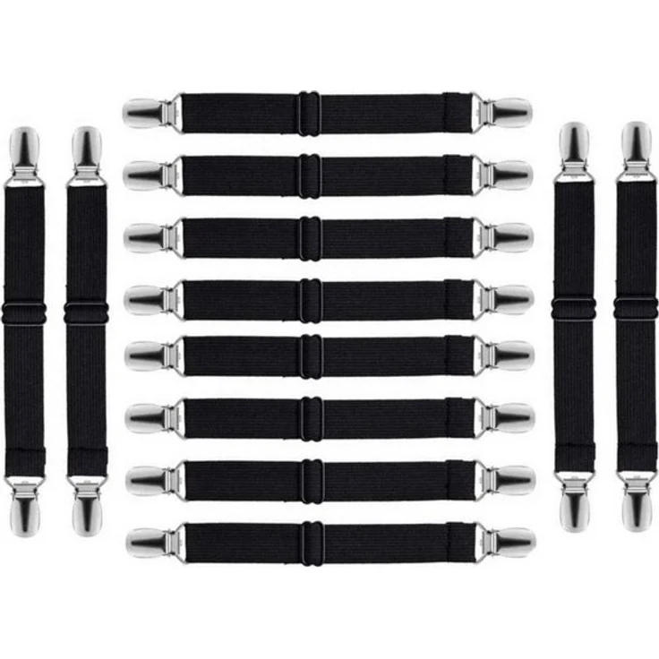 BAYLI Spannbettlaken Verstellbare Bettlakenspanner [12er Set], Betttuchspanner mit Metallc – Bild 4