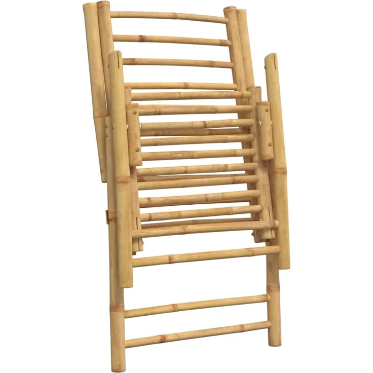 vidaXL Gartenstühle 6 Stk. Verstellbar Klappbar mit Kissen Bambus 3208930 – Bild 6