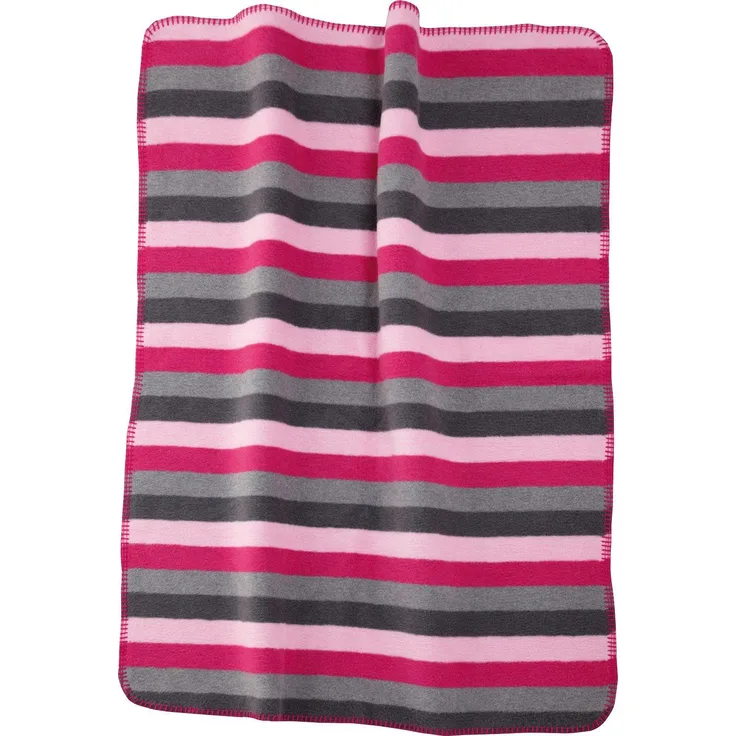 Alvi 931741152 Baumwolldecke Blockstreifen pink