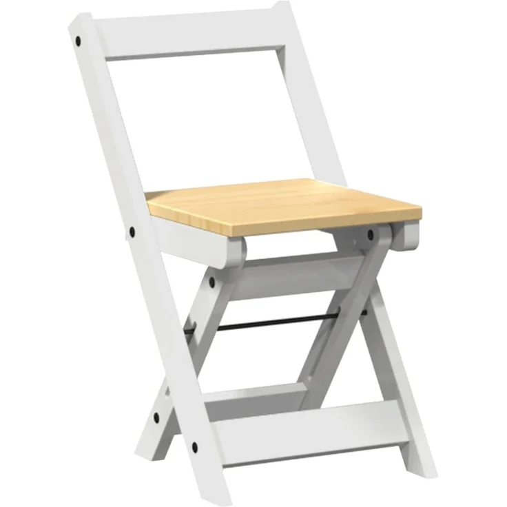 vidaXL Esszimmerstühle Klappbar 4 Stk. Corona Weiß Massivholz Kiefer 4013436 – Bild 3