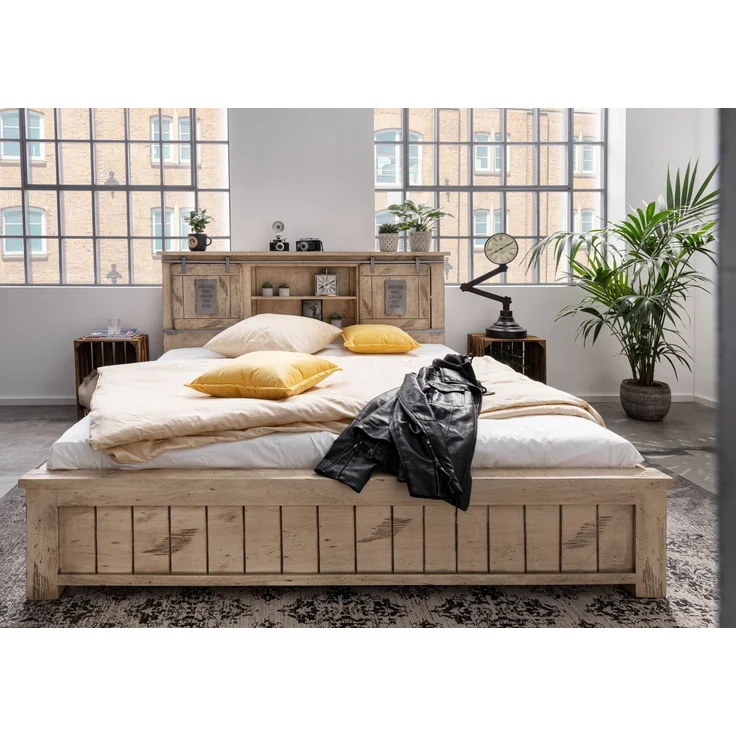 Bett Mango 160x200x105 whitewash lackiert RAILWAY #373 – Bild 3