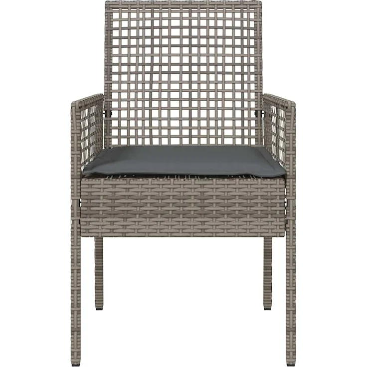 vidaXL Gartenstuhl mit Kissen 2 pcs Grau 55 x 53 x 85 cm Poly-Rattan 42003447 – Bild 4