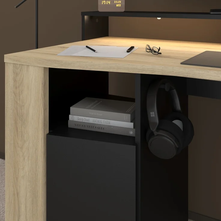 Parisot Meta Gaming Set in schwarz und Eiche mit LED – Bild 4
