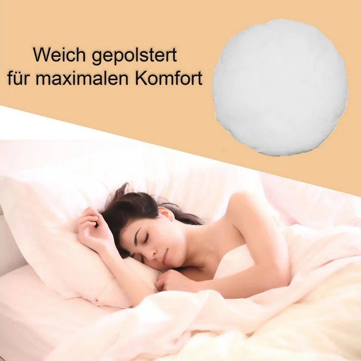 Haus und Deko Kopfkissen Kopfkissen Füllkissen rund Kissenfüllung Dekokissen Kissen Polyester, Bezug: Lustrasil-Vlies, Rückenschläfer,Seitenschläfer,Bauchschläfer – Bild 4