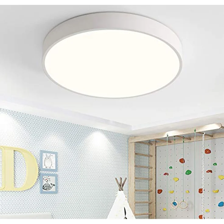 Natsen Deckenleuchte Runde LED Deckenlampe, 96W, Voll dimmbar, Warmweiß bis Kaltweiß, Schlafzimmer Lampe Küchenlampe 50x50x5 cm,Weiß – Bild 8