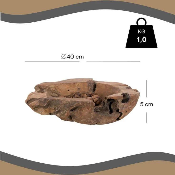 DESIGN DELIGHTS Dekoschale DEKO SCHALE "Holz massivROOTS 40", Holz massivholzwurzel, Ø 40 cm, H – Bild 2