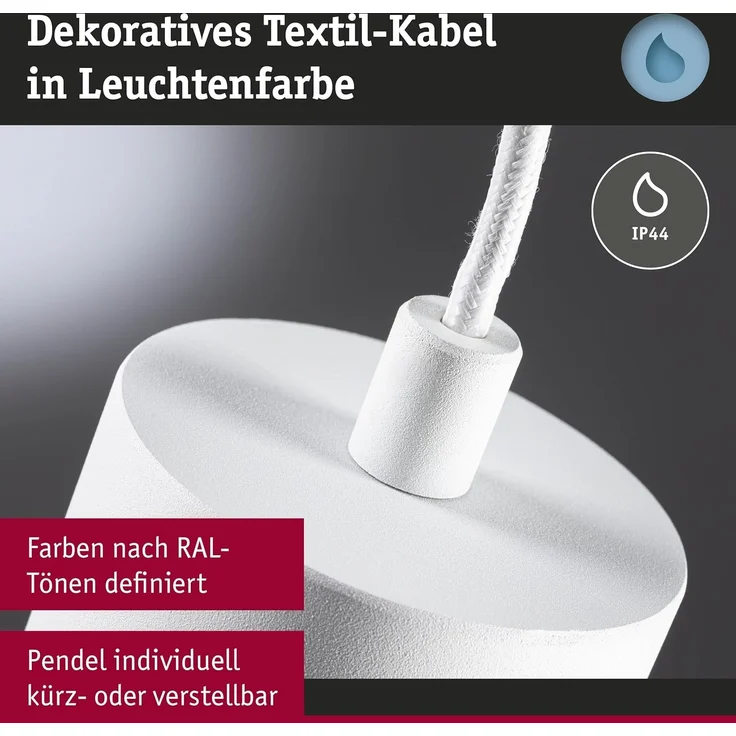 Paulmann 79998 LED Pendelleuchte Kame Weiß 3-Step Dim IP44 – Bild 3