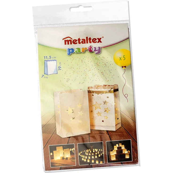 METALTEX 256620080 LICHTERTÜTEN - Sterne - 5 Stück / Stimmungsleuchten / Dekoleuchten