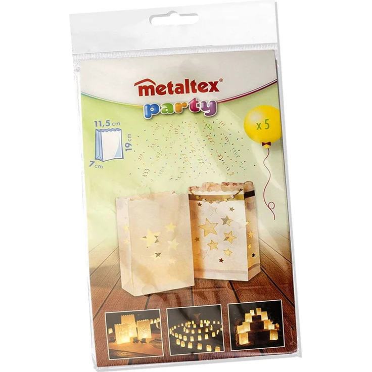METALTEX 256620080 LICHTERTÜTEN - Sterne - 5 Stück / Stimmungsleuchten / Dekoleuchten – Bild 1