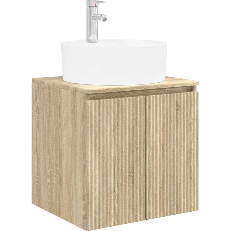 vidaXL Wandmontierter Waschbeckenunterschrank Sonoma-Eiche 890434 – Bild 2