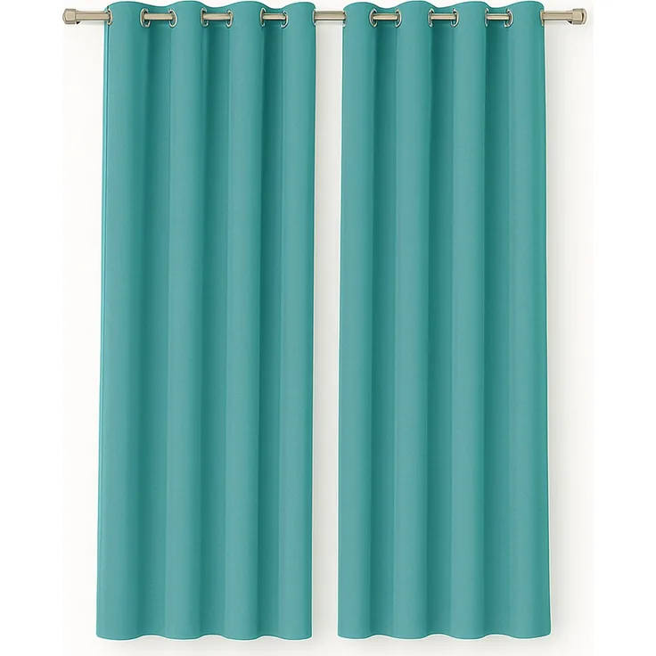 Gardine mit Ösen *** x *** cm ( Breite x Länge ) in ***, blickdichter Vorhang, Ösenvorhang in vielen Variationen 140x245 cm Türkis