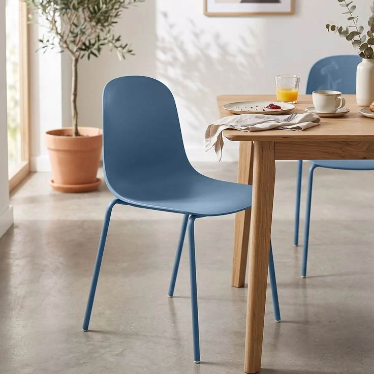 CLP Stapelstuhl Hardin mit ergonomischer Kunststoffschale und stabilem Metallgestell - Farbe:blau – Bild 3