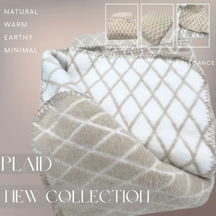 Plaid Kassandra 150x200 cm - Kuscheldecke Baumwollmix, SEI Design, Wohndecke Mandala Rose/Icegrey – Bild 4