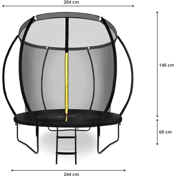 HyperMotion Kindertrampolin 244 cm mit Sicherheitsnetz und Leiter – wetterfest und robust für Kinder ab 3 Jahren – Bild 8