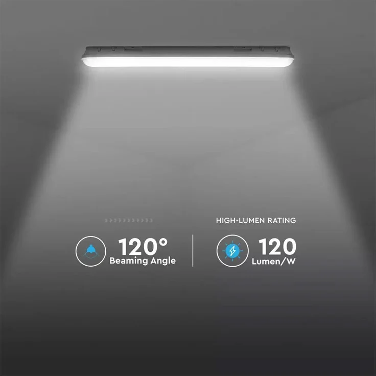 LED Wannenleuchte, Wasserfest, 4320lm, neutralweiß, L 120cm – Bild 9