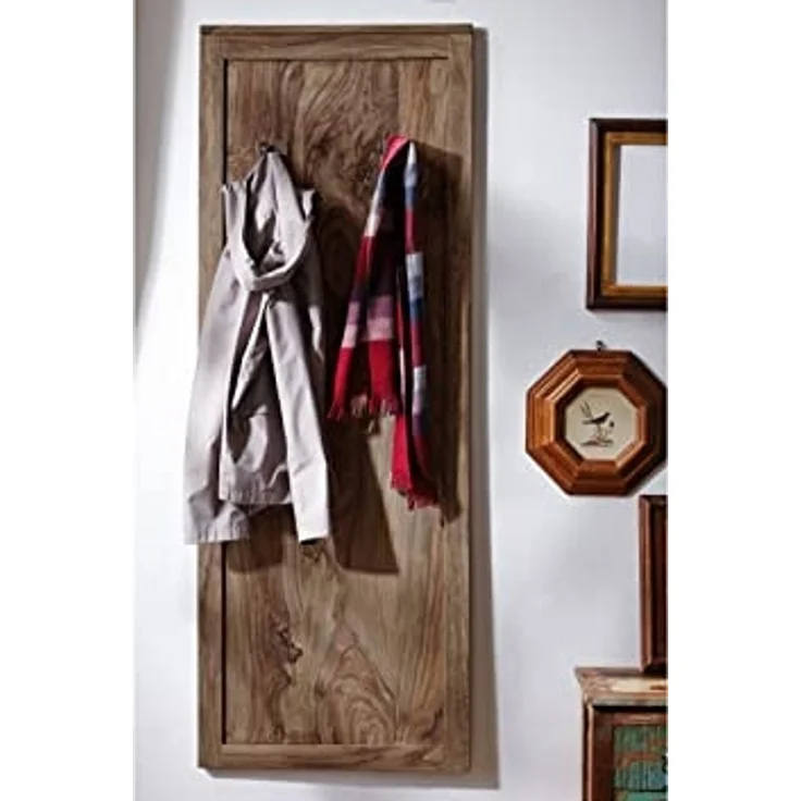 Wandgarderobe Sheesham 55 x 3 x 150 grau geölt NATURE GREY #001 – Bild 2