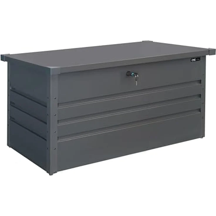AXI Miles Gartenbox aus Metall in Anthrazit 400 Outdoor Kissenbox für den Garten mit Boden und Schloss | Grau | Metall | 132 cm – Bild 5