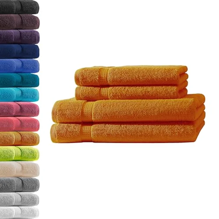 Hometex Premium Textiles Handtuch in Premium Qualität 500 g/m², Feinster Frottier-Stoff 100% Baumwolle, 2x Duschtuch + 2 Handtuch, Kuschelig weich, saugfähig, Extra schwere, flauschige Hotel-Qualität – Bild 2
