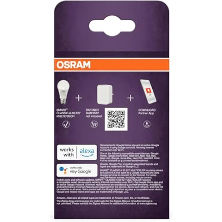 Osram SMART LED Lampe A60 Kolbenform E27, 9W ZigBee 3.0, RGBW 16 Mio. Farben, dimmbar, App Steuerung, Alexa – Bild 12