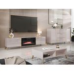 Mirjan24 Wohnzimmer-Set 'Picru', Holz Cashmere / Gold