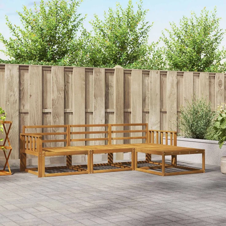 vidaXL Outdoor-Sofagarnitur 4 stk. 4-Sitzer Natur Massivholz Akazie 3367397 – Bild 1