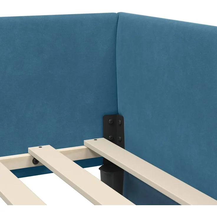 vidaXL Eckbettgestell mit Matratze Sonstiges 2 pcs Blau Samt 3393643 – Bild 10