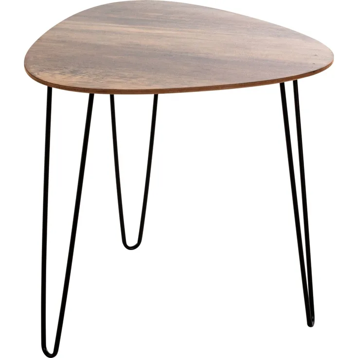 HAKU Möbel Beistelltisch, MDF, schwarz-eiche, B 48 x T 48 x H 48 cm