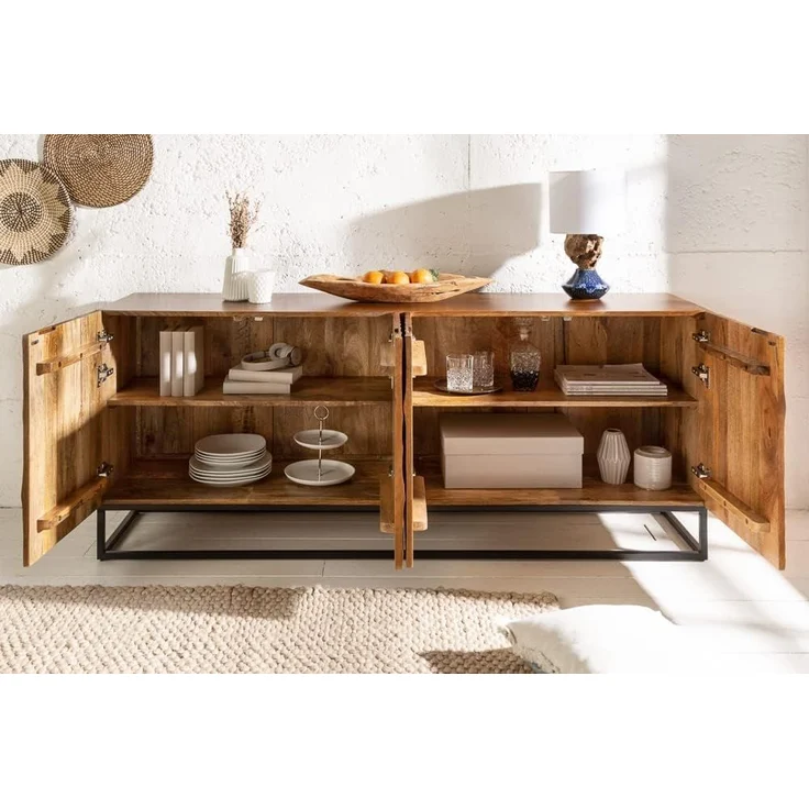 riess-ambiente Sideboard SCORPION 180cm braun / schwarz (Einzelartikel, 1 St), Massivholz · Metall · Kommode · 3D Schnitzereien · Wohnzimmer – Bild 5