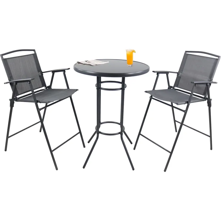 VCM Gartenmöbel-Set Garlos 920272 Anthrazit H. 108 x B. 70 x T. 70 cm