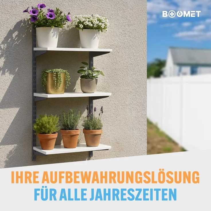 BOOMET Wandregalhalter Regalträger 2-reihig für Wandschienen, 2-tlg, Regalsystem Anthrazit 17cm Wandregalhalter Regalwinkel – Bild 6