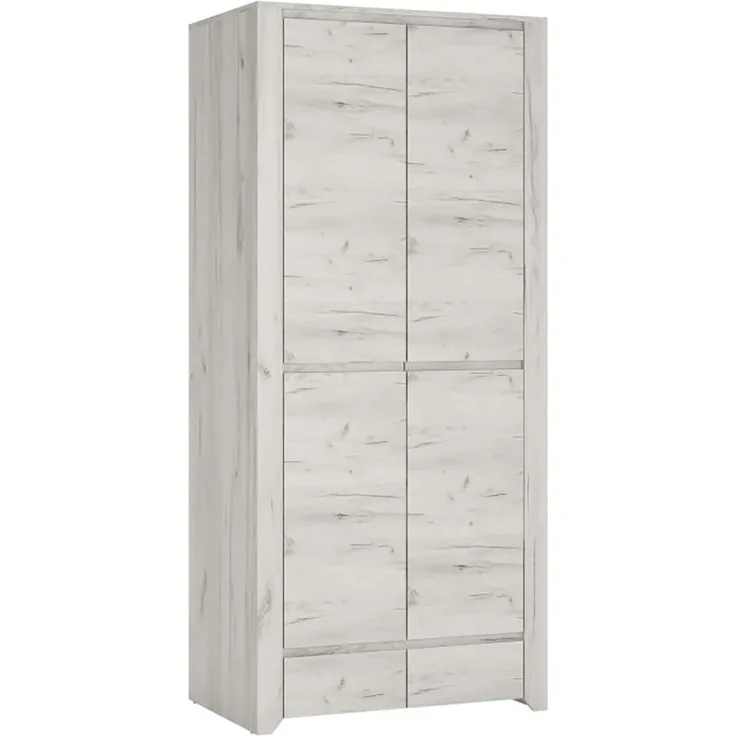 Jugendzimmer Kleiderschrank Schrank Angel 84x58x191cm weißeiche 2-türig