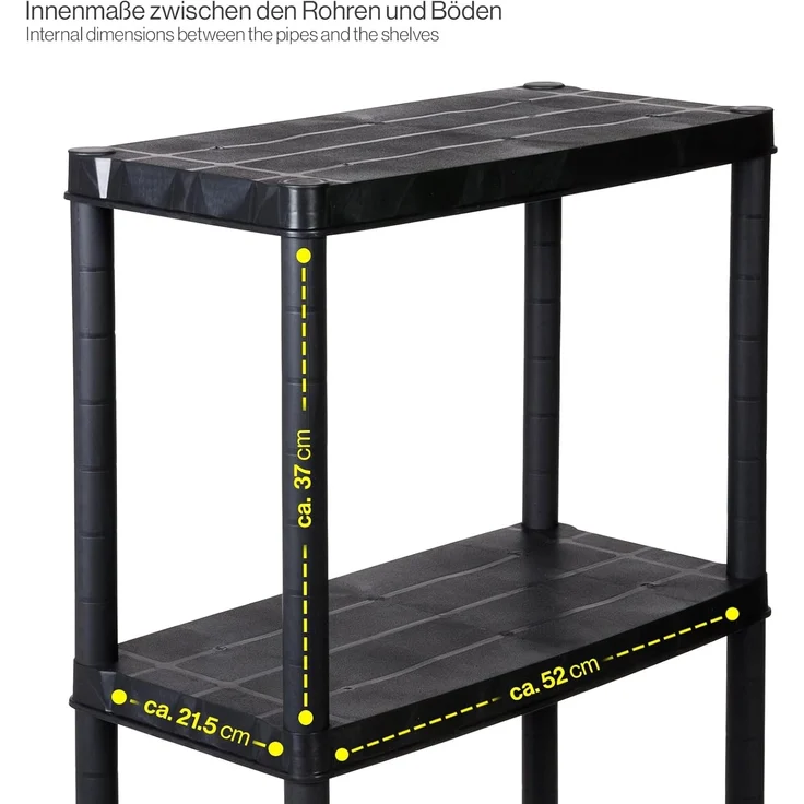 Kreher PRIMO PLUS - Kunststoffregal 12 Zoll (Schwarz) – Bild 3