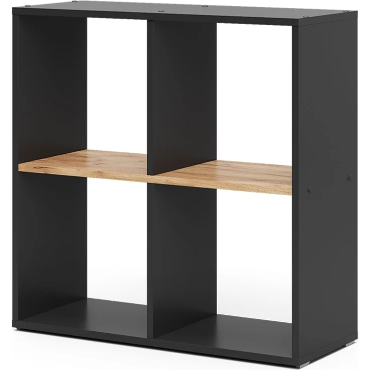 Raumteiler Tetra Anthrazit/Goldkraft Eiche 72 x 72.6 cm Vicco – Bild 1