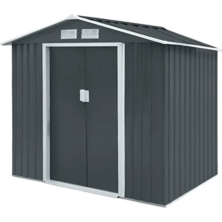 HATTORO S100 Metall Gerätehaus XL Geräteschuppen Garten Schuppen Gartenhaus Grau – Bild 2
