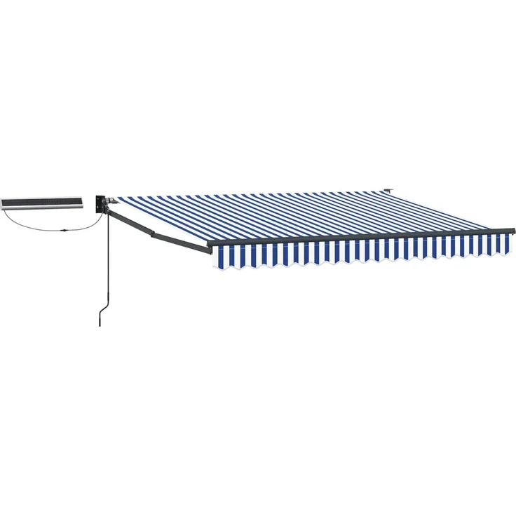 vidaXL Elektrische ausziehbare Markise Blau und Weiß 3,5 x 2 m 3420063 – Bild 1