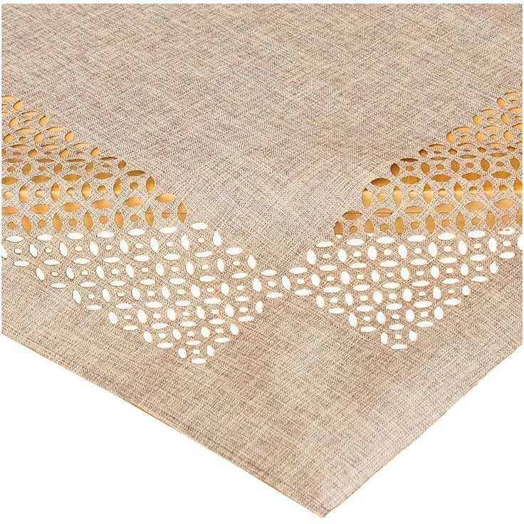 matches21 HOME & HOBBY Tischdecke Tischdecke REA durchbrochene Ornamente Polyester braun 85 x 85 cm (1-tlg), Pflegeleicht & waschbar bei 30 °C – Bild 3