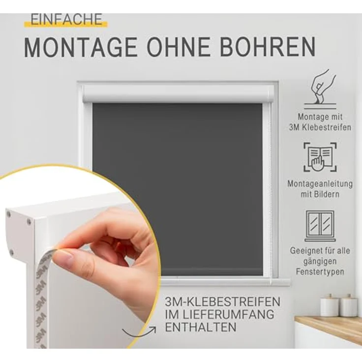 Sol Royal PVC Kassettenrollo SolReflect K24 Anthrazit, 175 x 60 x 4.2 cm – Bild 6