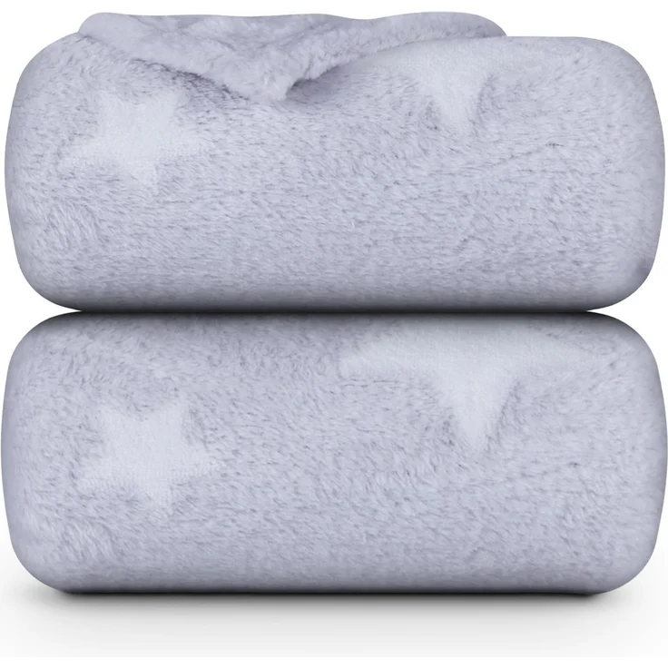Kuscheldecke - leuchtende Flanell Decke 150x200cm (Grau) Flauschige Leuchtdecke Wohndecke für Mädchen Jungen Kinderimmer, Tagesdecke Oeko-TEX – Bild 1